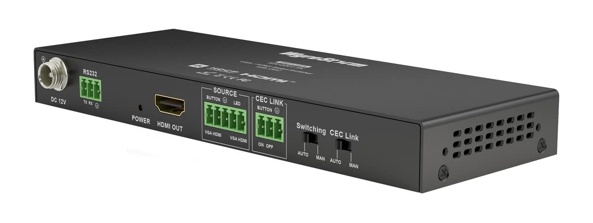 WyreStorm SW-0201-4K VGA & 4K HDMI Auto Switcher w/HDMI Out, HDCP 2.2, & CEC