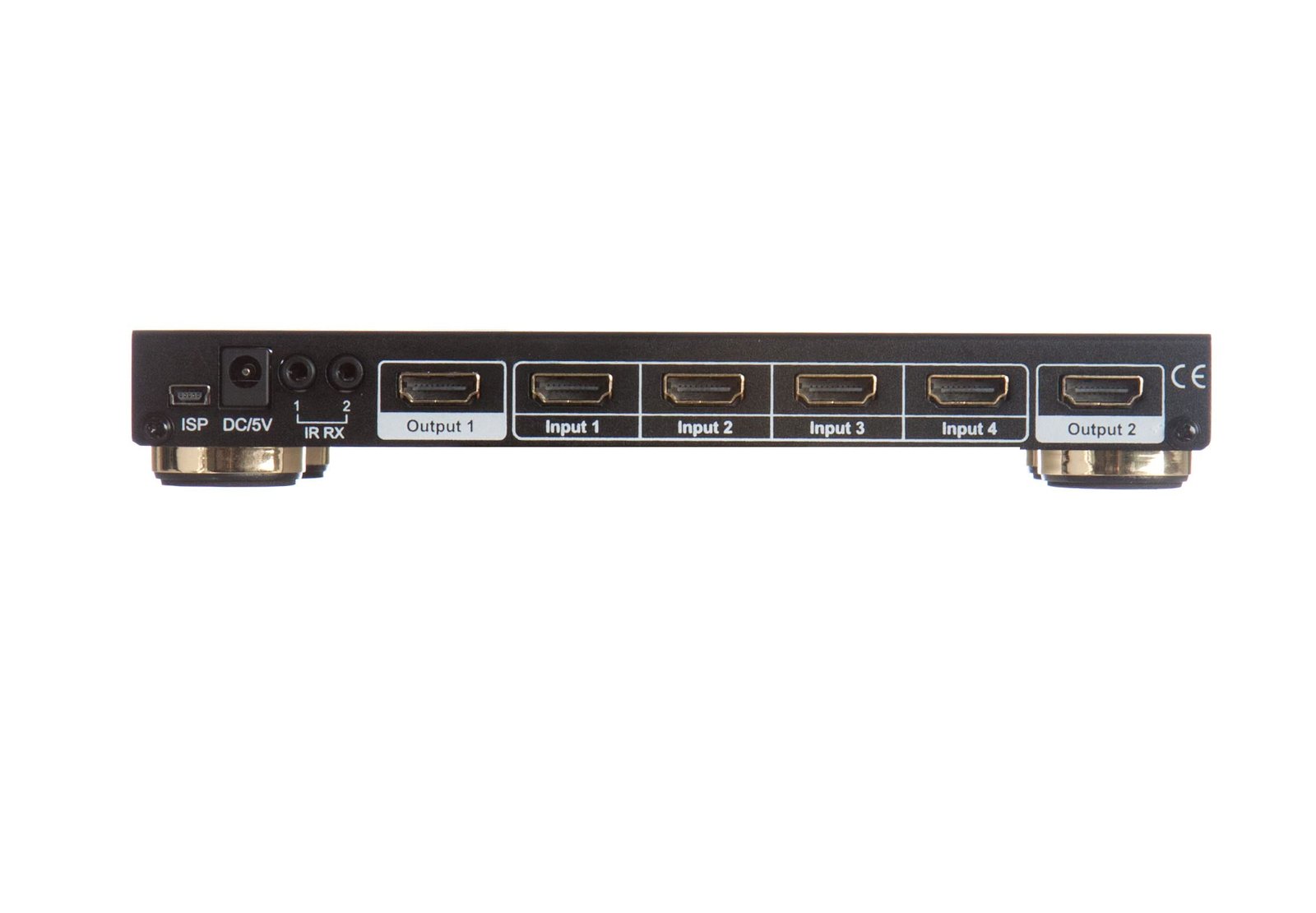 WYRESTORM MX0402-STD is a simple yet effective 4 input to 2 Output HD matrix switcher that allows up to 4 HDMI sources to be distributed simultaneously to up to 2 displays over standard HDMI cables - Image 2